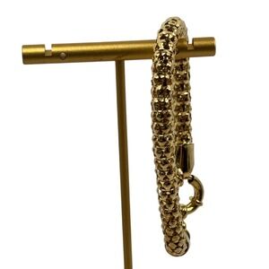 Women's Gold Tone Popcorn Chain Bracelet Chunky Diamond Cut Textured Y2K Retro